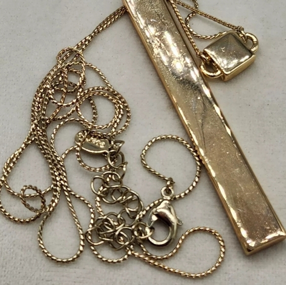 Linea By Louis Dell'Olio QVC Goldtone Vertical Bar Y-Drop Minimalist Necklace - Picture 9 of 16